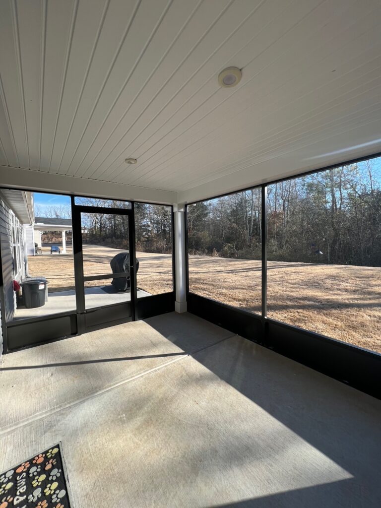 Kick Plate Coil Installed 16 inches tall PCA Canoe Creek Screen Door Looking Out