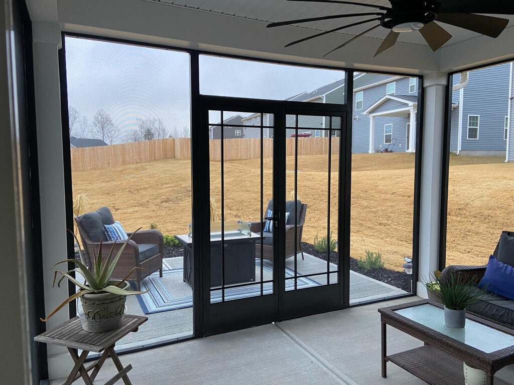 Oak Park French Screen Door Set Bronze Five Forks by Palmetto Outdoor Spaces