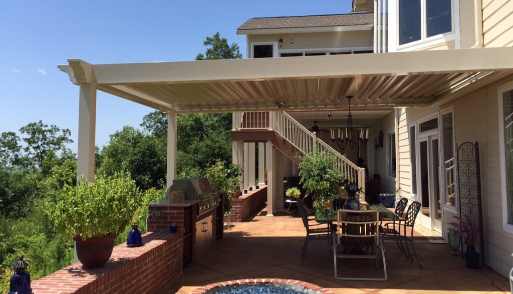 Premier Pergola in Salem, SC — opens and closes for sun, shade, and rain