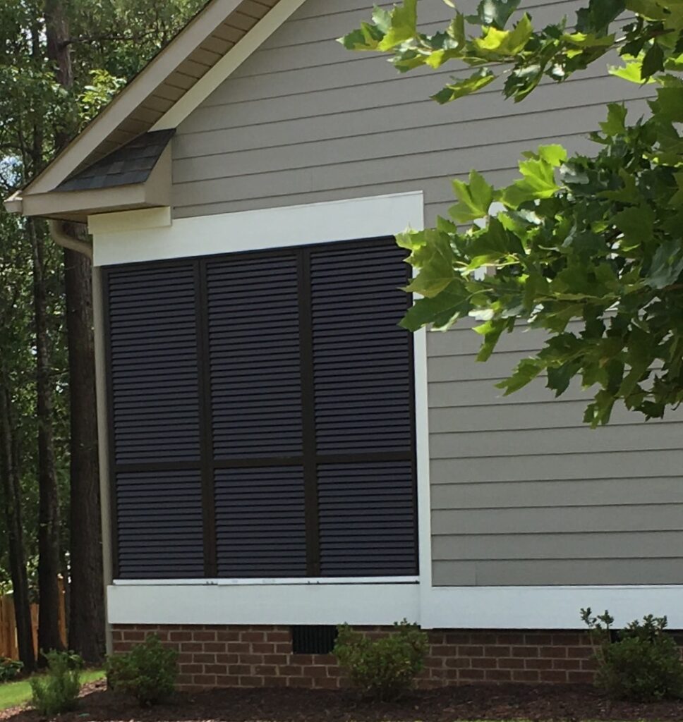 Simpsonville porch privacy Bahama shutter panels