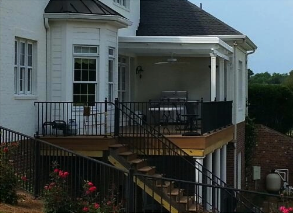 Awning installed at Easley SC home for entertaining with cooler temperatures
