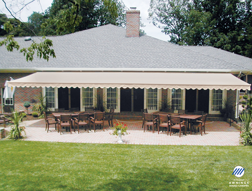 Aristocrat retractable awning patio cover with large projection in Greenville, SC
